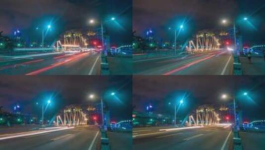 广州_海珠桥夜景_车流延时4K高清在线视频素材下载