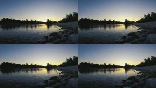 黎明时分的湖泊实拍高清在线视频素材下载