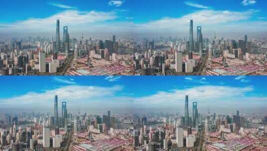 上海世纪大道陆家嘴金融区航拍延时5高清在线视频素材下载