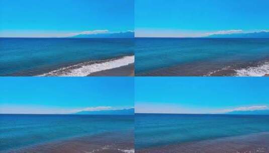蓝天下的大海美景高清在线视频素材下载