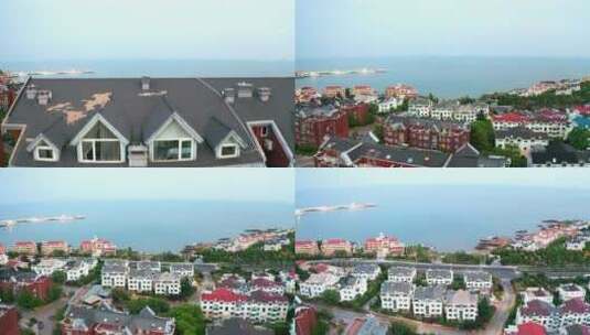青岛海边城市风光航拍1高清在线视频素材下载