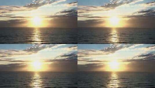 海洋日落天际线景观高清在线视频素材下载