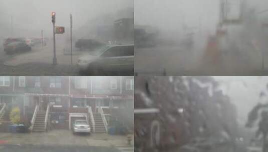 雨天在城市里开车高清在线视频素材下载