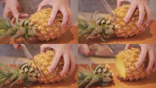 切削菠萝皮切菠萝 (3)高清在线视频素材下载