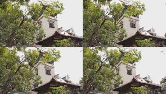 广东古园林建筑高清在线视频素材下载