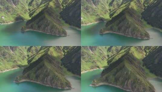 航拍中国新疆天山天池自然风景高清在线视频素材下载