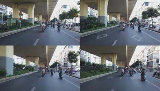 下班骑电单车匆忙回家的行人高清在线视频素材下载