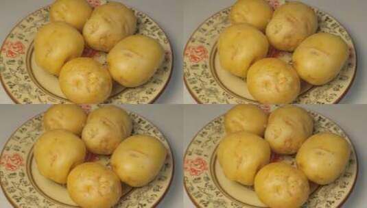 土豆特写马铃薯洋芋有机蔬菜旋转高清在线视频素材下载