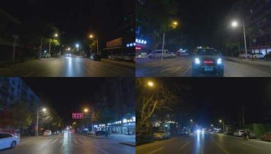 GH030058夜晚普通城市车尾空镜高清在线视频素材下载