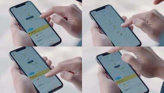 手机 打车 约车 滴滴 地图高清在线视频素材下载