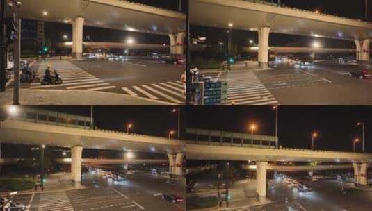 沪闵高架夜景航拍高清在线视频素材下载