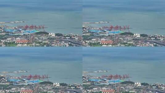 广西北海港口长焦航拍高清在线视频素材下载