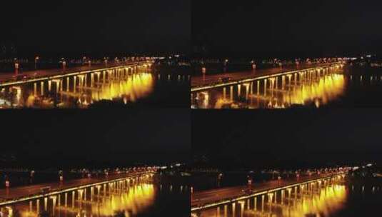 四川内江内江四桥航拍夜景视频素材高清在线视频素材下载