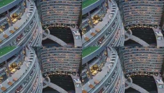 上海佘山世茂洲际酒店夜景建筑外部特写高清在线视频素材下载