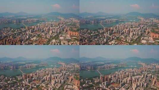 清远市城市大景高空航拍前进2高清在线视频素材下载