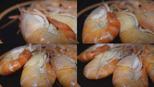 剥虾吃罗氏虾大头虾高清在线视频素材下载
