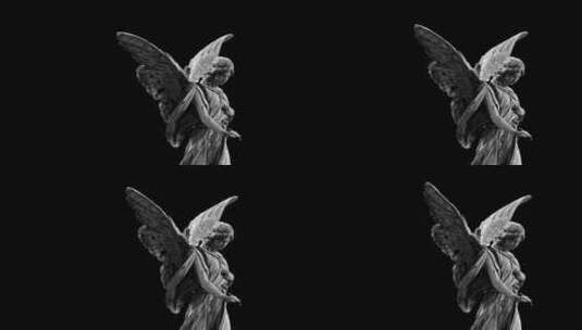 女人天使拍打着黑色的翅膀高清在线视频素材下载