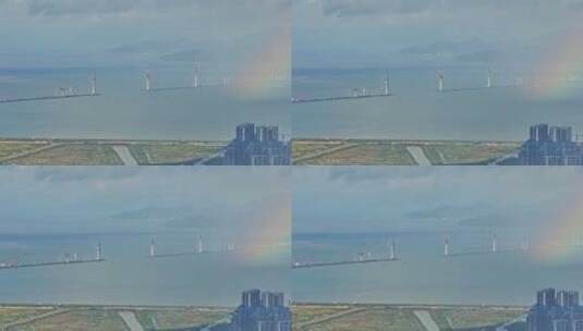 航拍天上彩虹高清在线视频素材下载