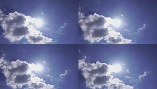 天空实拍阳光云朵太阳蓝天白云阳光穿透云层高清在线视频素材下载