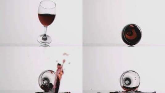 慢镜头红酒洒在桌子上高清在线视频素材下载