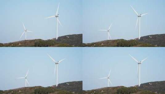 山上风力发电场风车高清在线视频素材下载