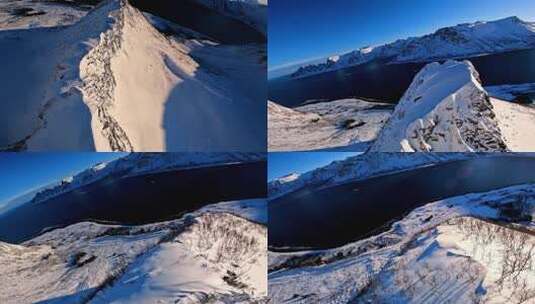 FPV无人机航拍自然风光冰山冰川河流雪山高清在线视频素材下载