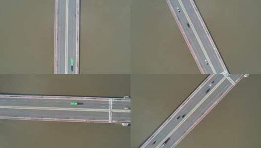 清澜大桥上的车流 航拍高清在线视频素材下载
