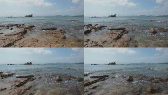 海浪拍打礁石大海浪花礁石高清在线视频素材下载