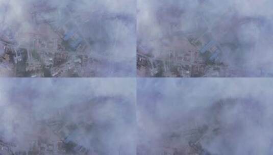 海上平流雾下的大钦岛高清在线视频素材下载