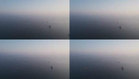 海平线日出航拍高清在线视频素材下载