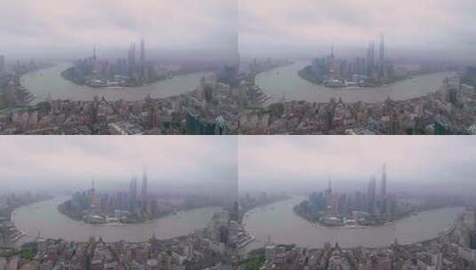 4k航拍上海陆家嘴城市高清在线视频素材下载