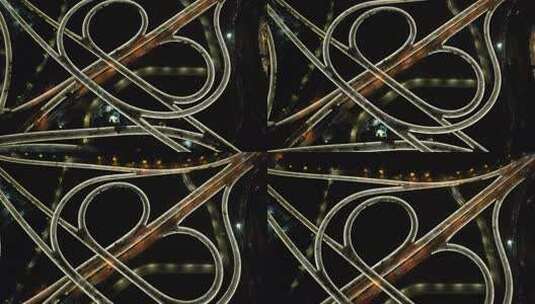 河南郑州金水路立交桥夜景交通车流航拍 (2)高清在线视频素材下载