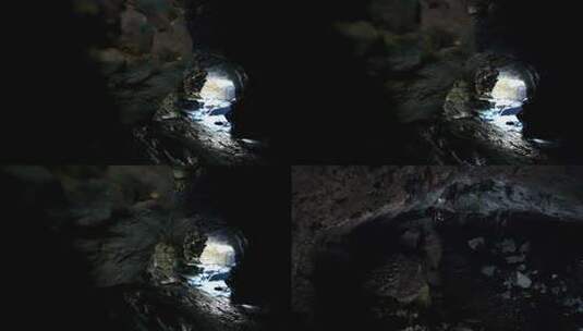 神秘山洞洞口高清在线视频素材下载