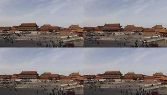 晴天北京故宫博物院紫禁城全景高清在线视频素材下载