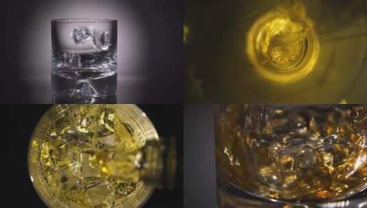 洋酒香槟XO冰块调酒倒酒高清在线视频素材下载
