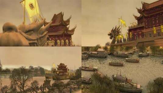 大运河隋唐运河三维动画高清在线视频素材下载