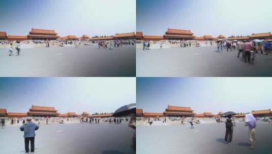 北京故宫游人如织延时摄影高清在线视频素材下载