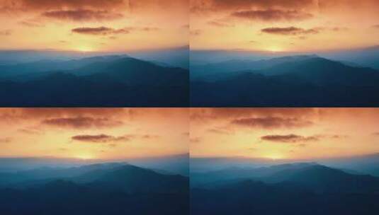 4K航拍杭州大明山景区山脉唯美日出日落高清在线视频素材下载