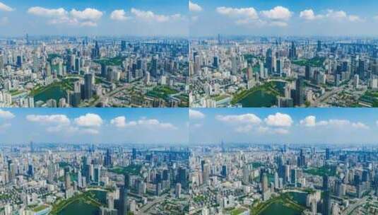 武汉汉口CBD商业区航拍高清在线视频素材下载