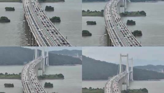中国广东省广州市虎门大桥高清在线视频素材下载