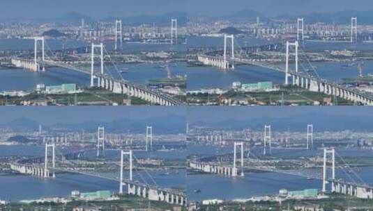 中国广东省广州市海鸥岛南沙大桥高清在线视频素材下载