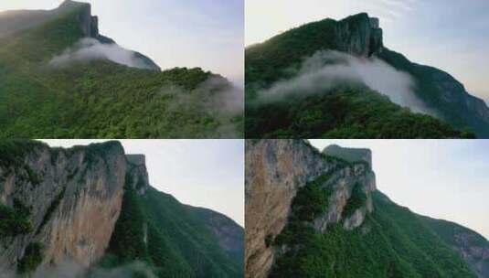 4K长江三峡白帝城瞿塘峡三峡之巅岩壁近景高清在线视频素材下载