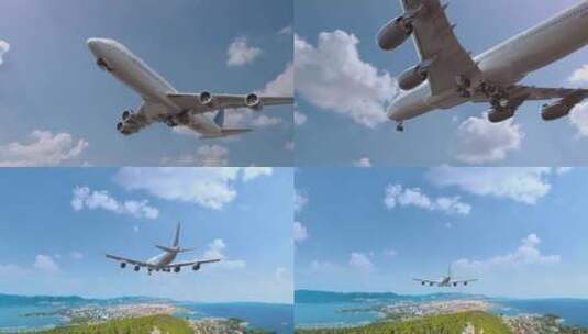 飞机飞行和着陆高清在线视频素材下载