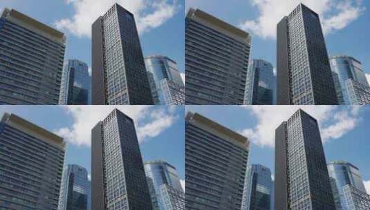 高楼大厦蓝天白云高清在线视频素材下载