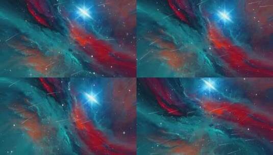 蓝色银河 流星 星空 唯美星空 宇宙高清在线视频素材下载