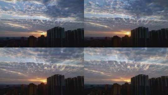 城市建筑都市日出日落朝阳晚霞夕阳黄昏高清在线视频素材下载