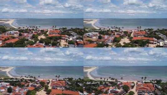 杰里科阿科阿拉巴西。热带风景度假旅行。巴西东北部。高清在线视频素材下载