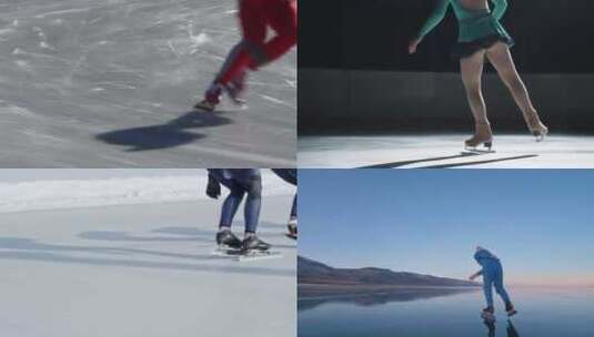【合集】专业运动员花样溜冰练习高清在线视频素材下载