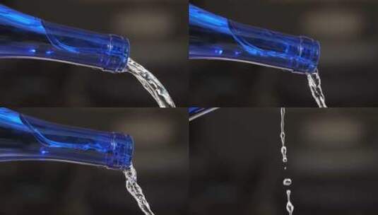 从玻璃瓶中倒入的水高清在线视频素材下载