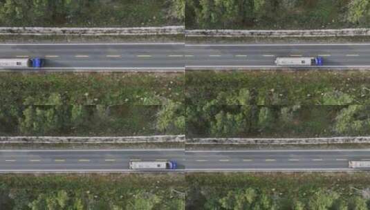 穿过森林的道路俯瞰航拍高清在线视频素材下载